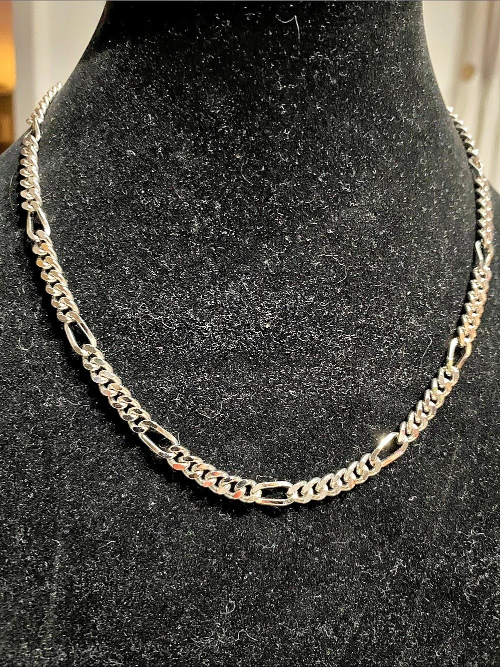 Monet Silver-Tone Figaro Chain Necklace